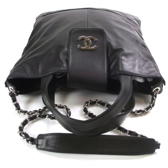 Chanel Lambskin Messenger Tote Black 5 of 12