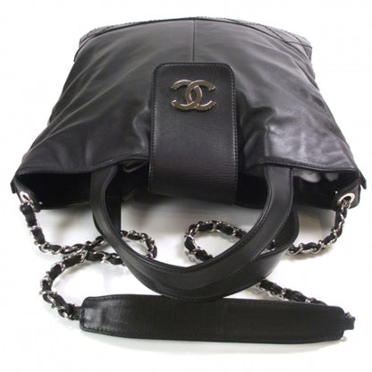 Chanel Lambskin Messenger Tote Black 5 of 12