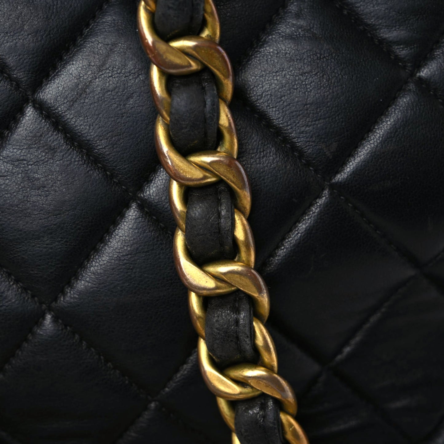 Lambskin Quilted Backpack Black