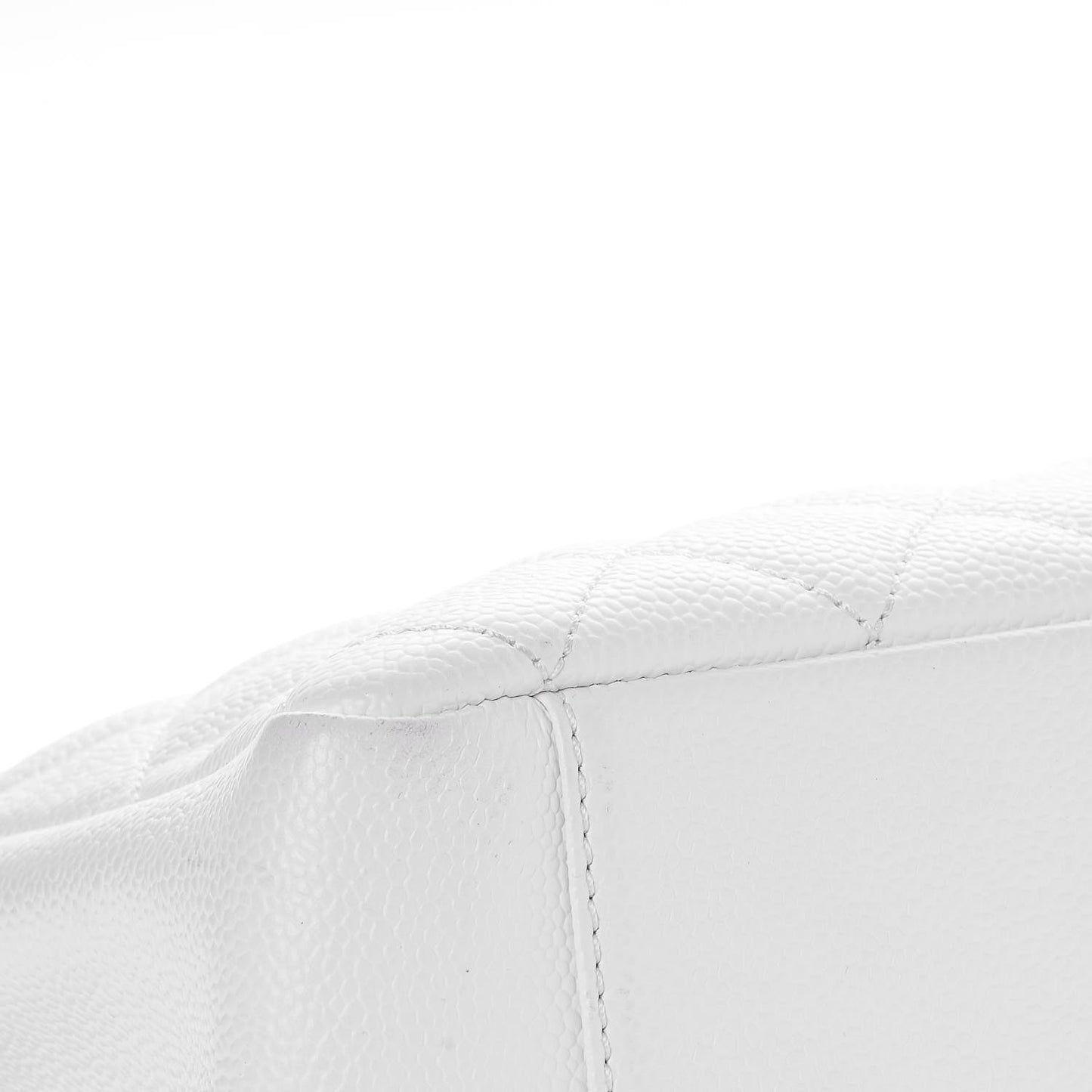 Caviar Quilted Grand Shopping Tote GST White
