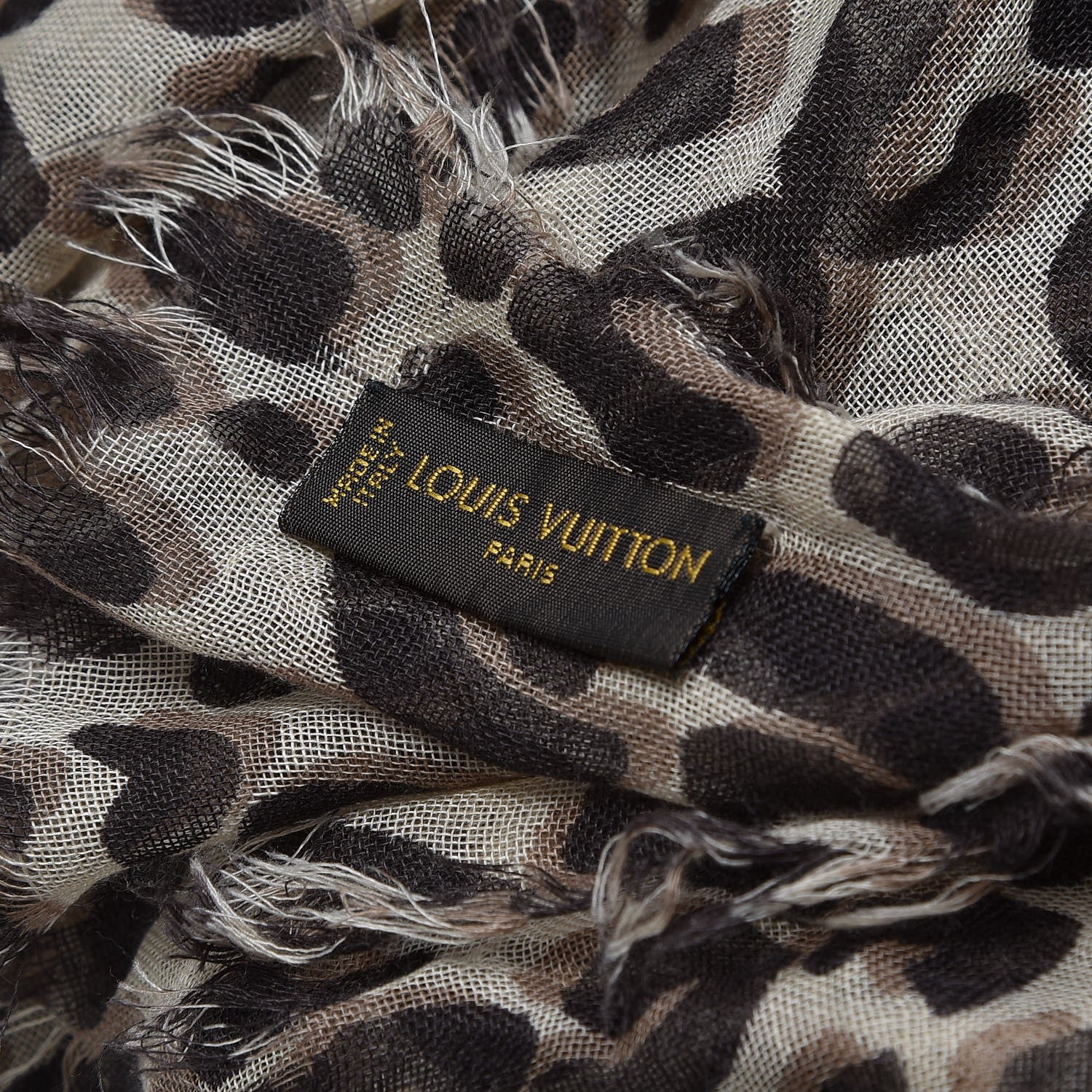 Louis Vuitton Cashmere Silk Leopard Stole Beige 5 of 6