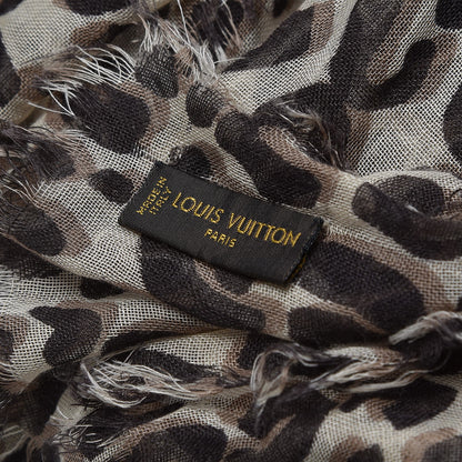 Louis Vuitton Cashmere Silk Leopard Stole Beige 5 of 6