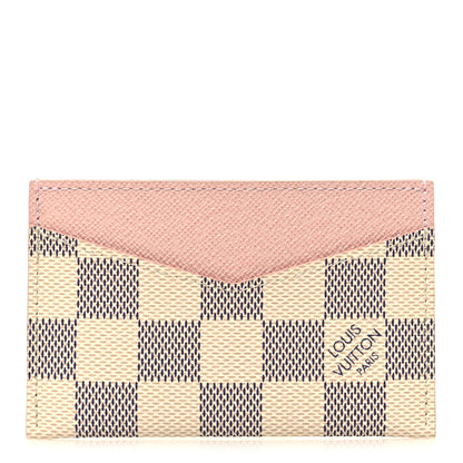 Louis Vuitton Damier Azur Daily Card Holder Rose Ballerine 1 of 8