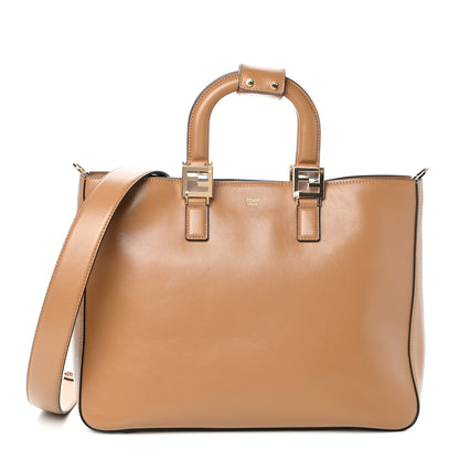 Fendi Vitello Glacier Medium FF Tote Nocciola 1 of 9