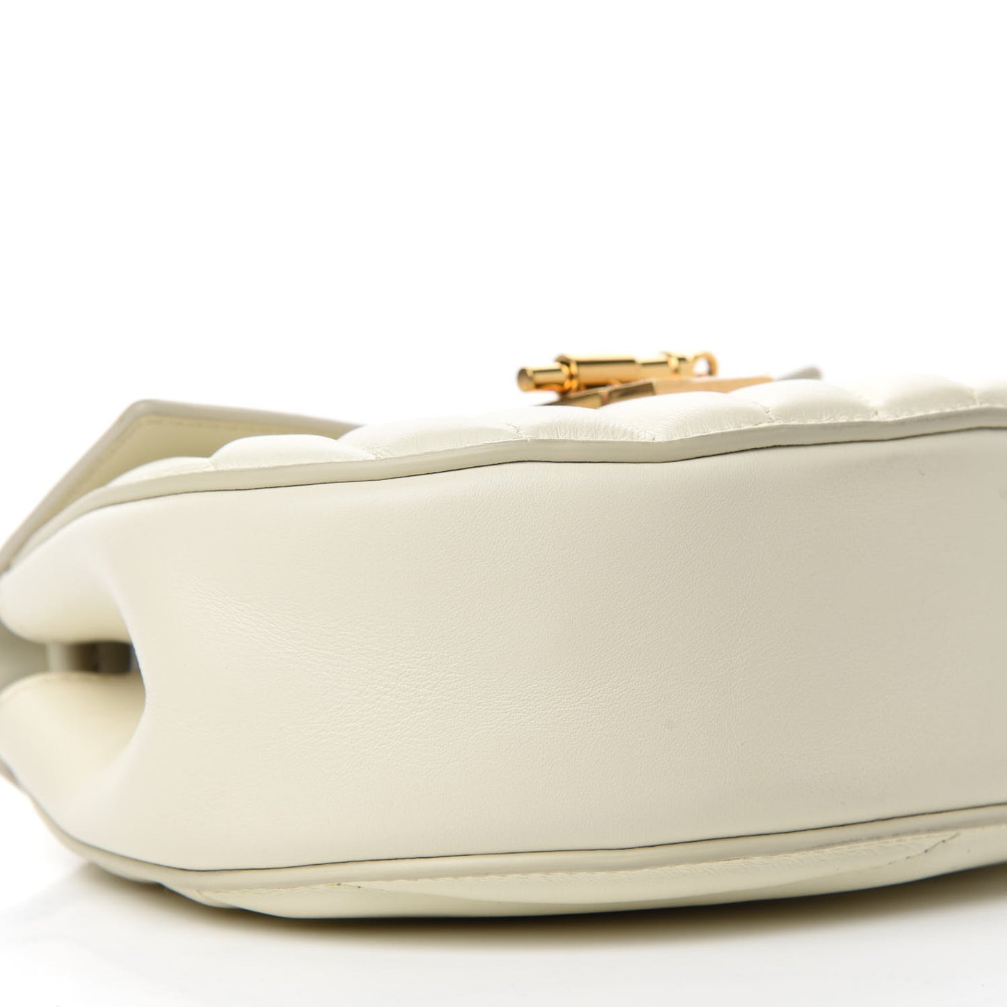 Calfskin Quilted Mini Drew Bijou Shoulder Bag Natural White