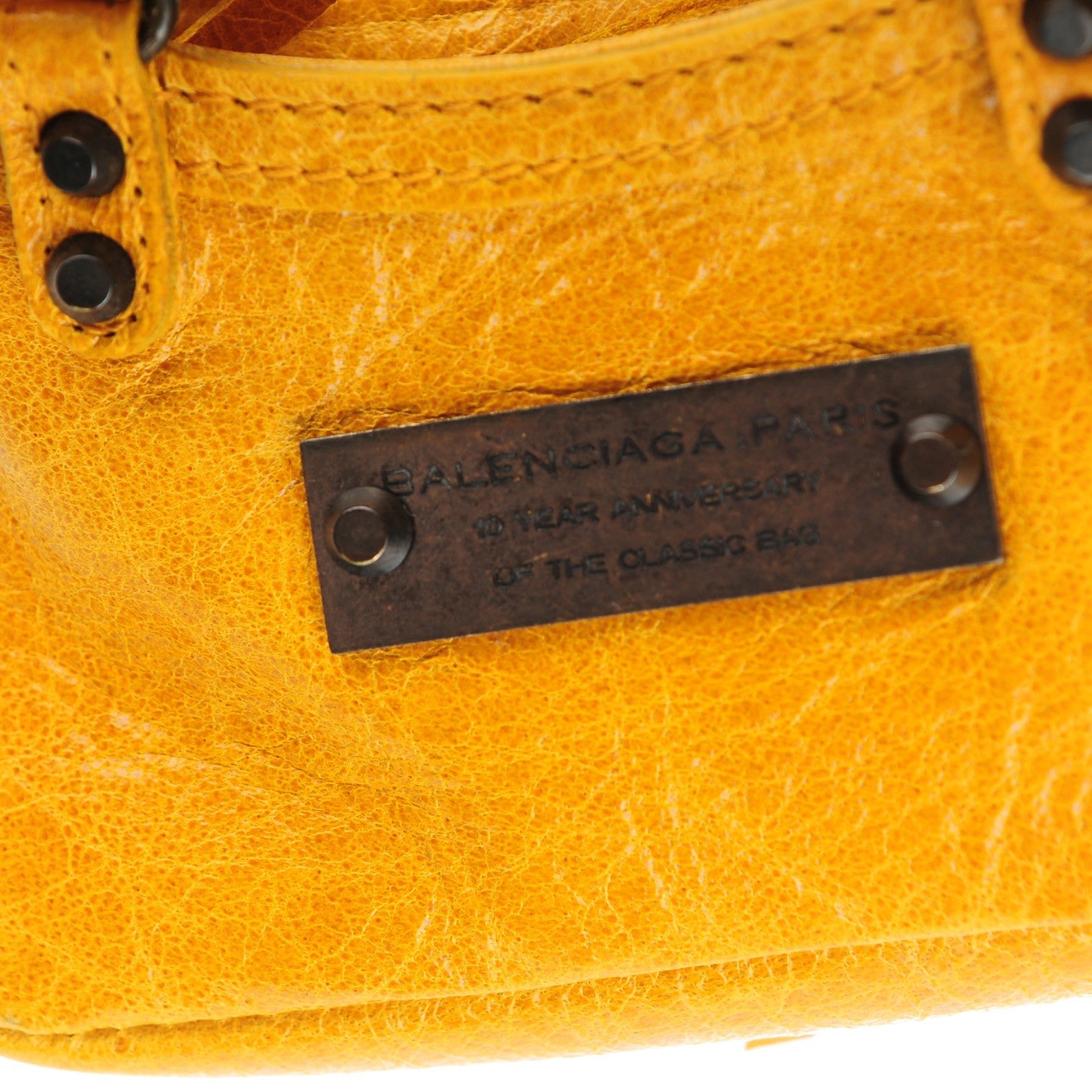 Balenciaga Agneau Mini First Bag Charm Jaune Epi 3 of 8