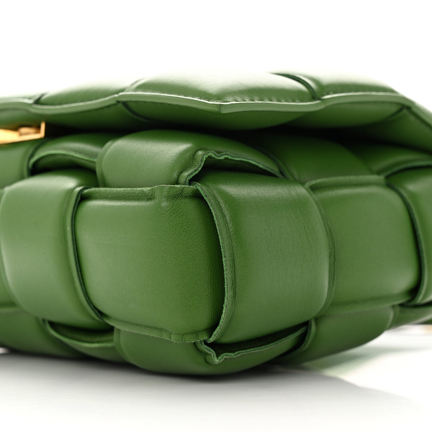 Nappa Maxi Intreccio Padded Cassette Crossbody Bag Avocado