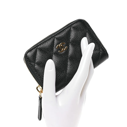 Chanel Caviar Quilted Zip Coin Purse Black 2 of 8