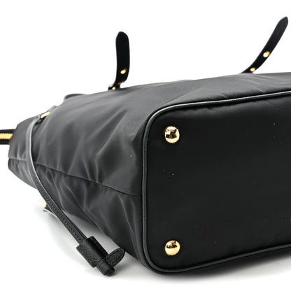 Prada Tessuto Nylon Saffiano Tote Black 9 of 10