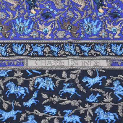 Hermes Cashmere Silk Chasse En Inde Shawl 140 4 of 5