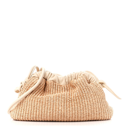 Mansur Gavriel Raffia Lambskin Woven Mini Cloud Clutch Natural Avorio 1 of 10