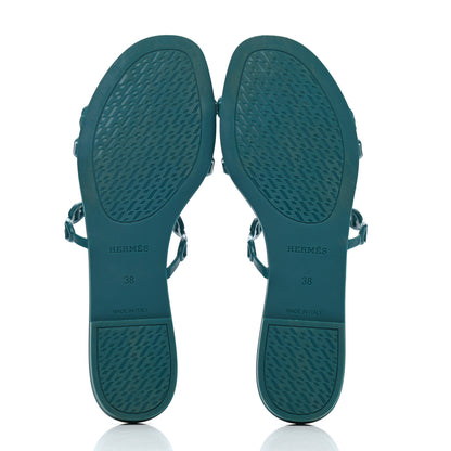 Hermes Rubber Chaine d'Ancre Rivage Sandals 38 Vert d'Ete 4 of 4