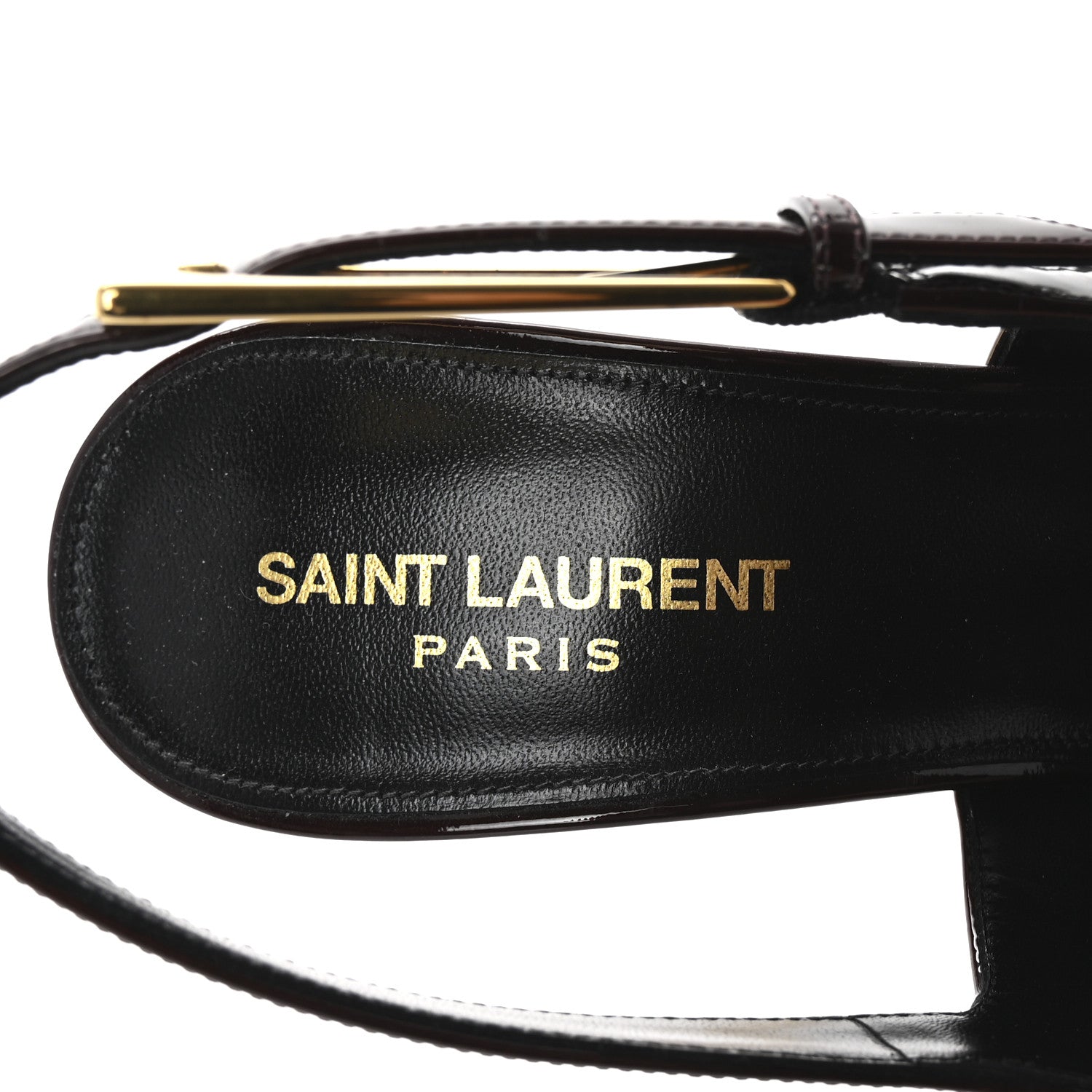 Saint Laurent Vernice Gloss Lee 110 Slingback Pumps 39 Marron Glace 8 of 10