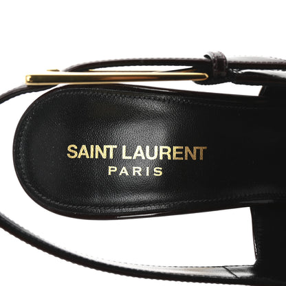 Saint Laurent Vernice Gloss Lee 110 Slingback Pumps 39 Marron Glace 8 of 10