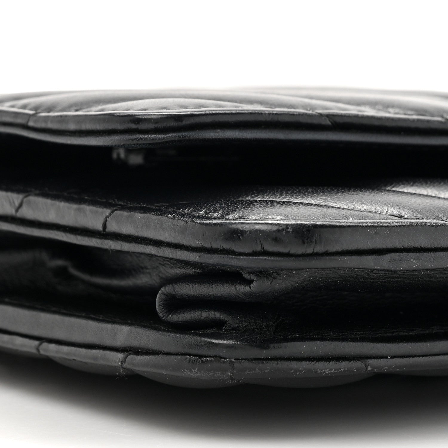 Chanel Aged Calfskin Chevron Quilted Reissue Wallet On Chain WOC So Black 11 of 17