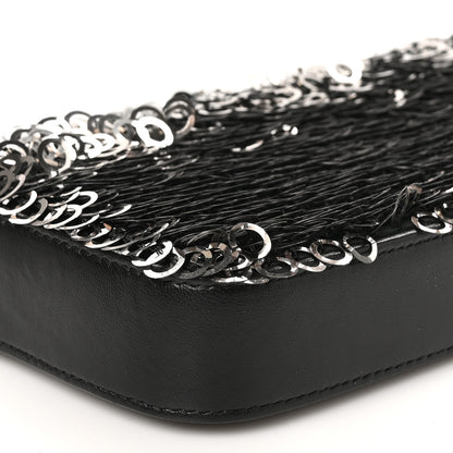 Chanel Sequin Lambskin Summer Night Clutch With Chain  Black Silver 10 of 11