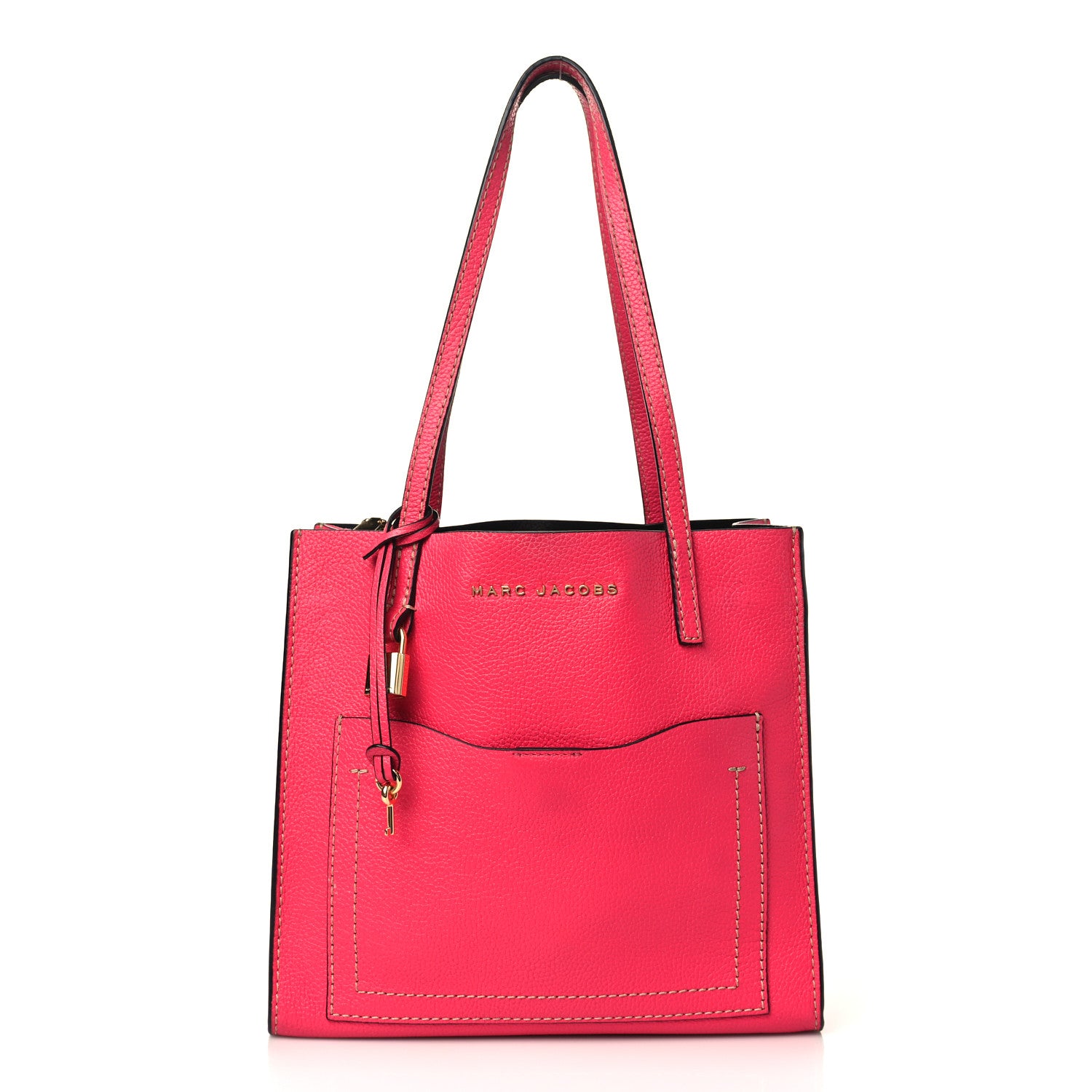 Marc Jacobs Grained Calfskin Medium Grind T Pocket Tote Fuchsia 1 of 11
