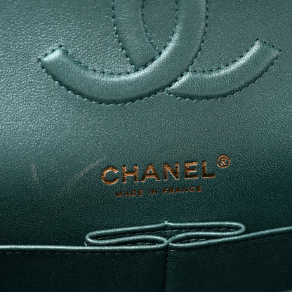 Chanel Iridescent Caviar Quilted Medium Double Flap Green 6 of 9