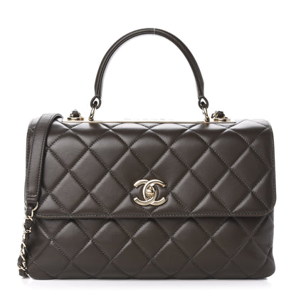 Chanel Lambskin Quilted Medium Trendy CC Flap Dual Handle Bag Dark Khaki 1 of 12