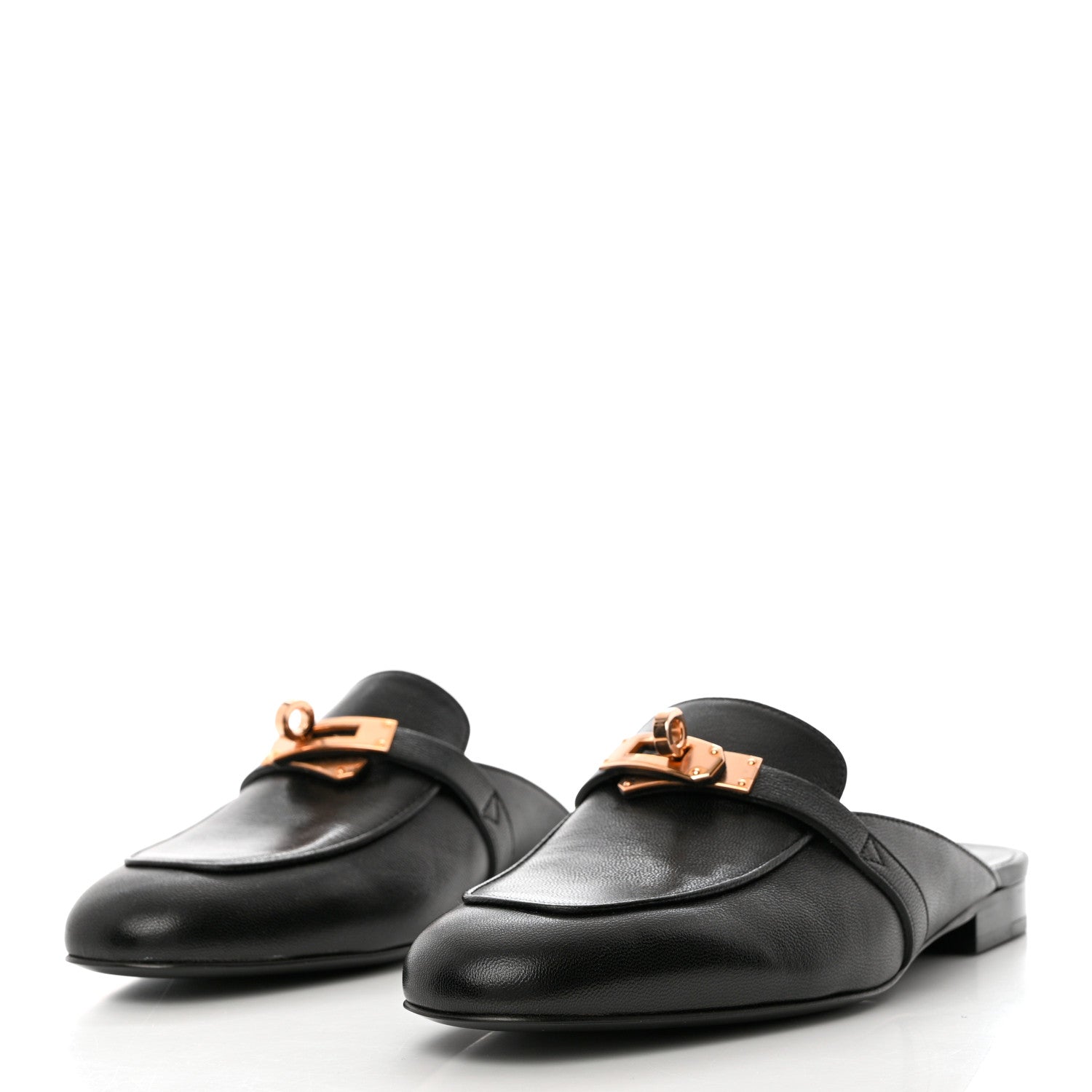 Hermes Goatskin Oz Mules 36 Black 3 of 7