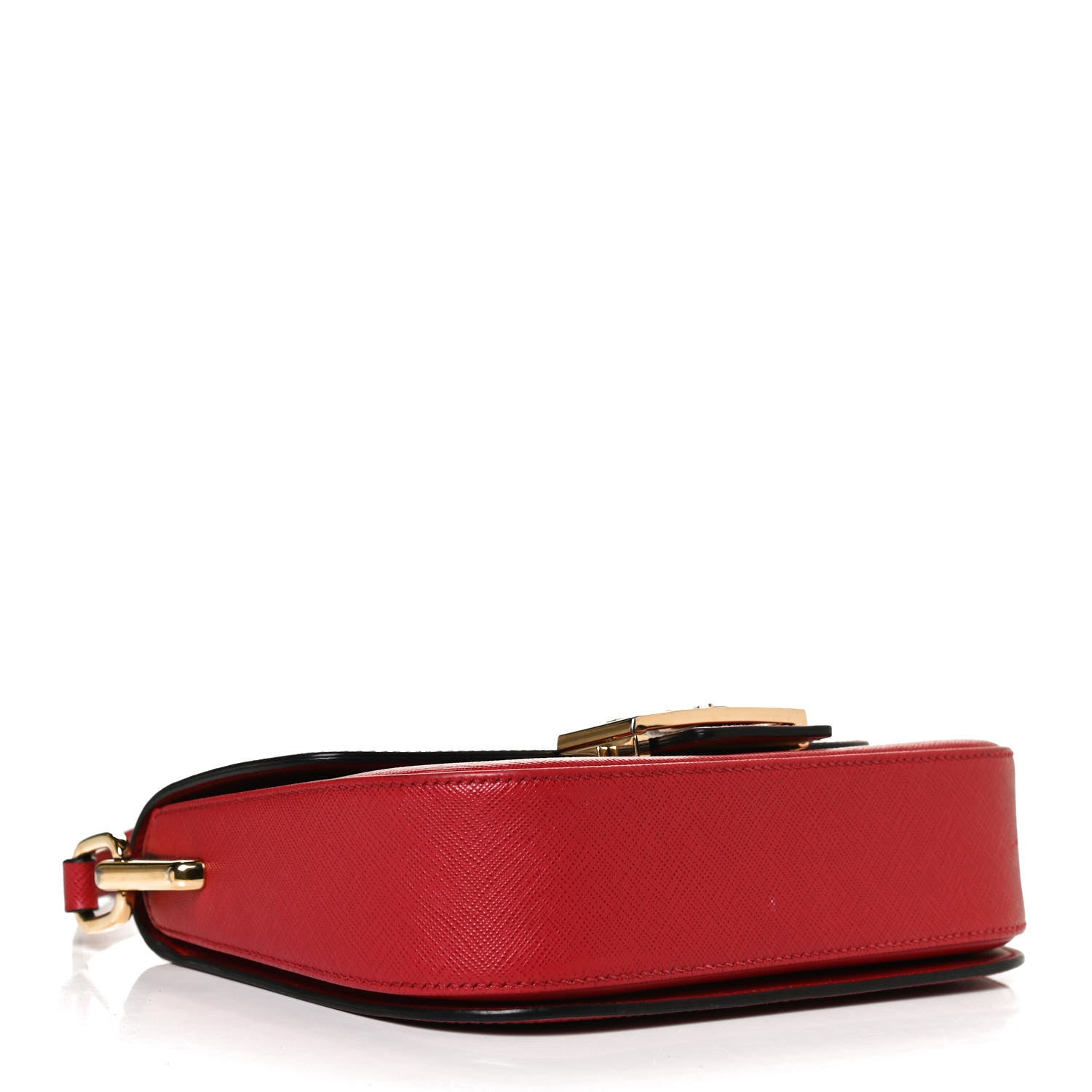 Prada Saffiano Lux Embleme Flap Shoulder Bag Fuoco 4 of 12