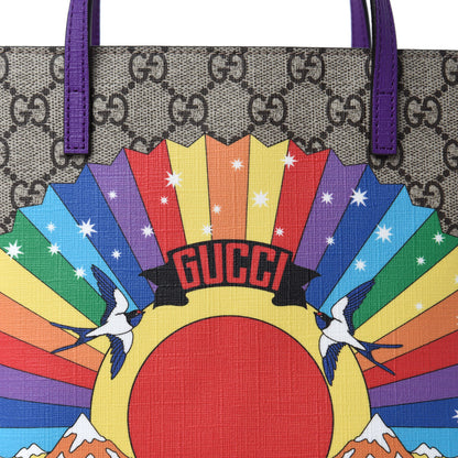 Gucci GG Supreme Monogram Childrens Rainbow Birds Tote 10 of 10