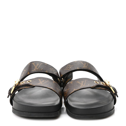 Louis Vuitton Monogram Bom Dia Mule Sandals 39 Black 3 of 10