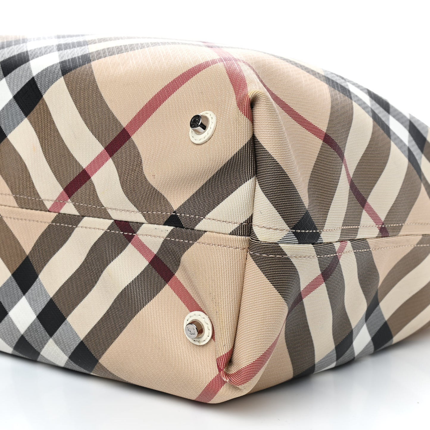 Nova Check Large Nickie Tote White