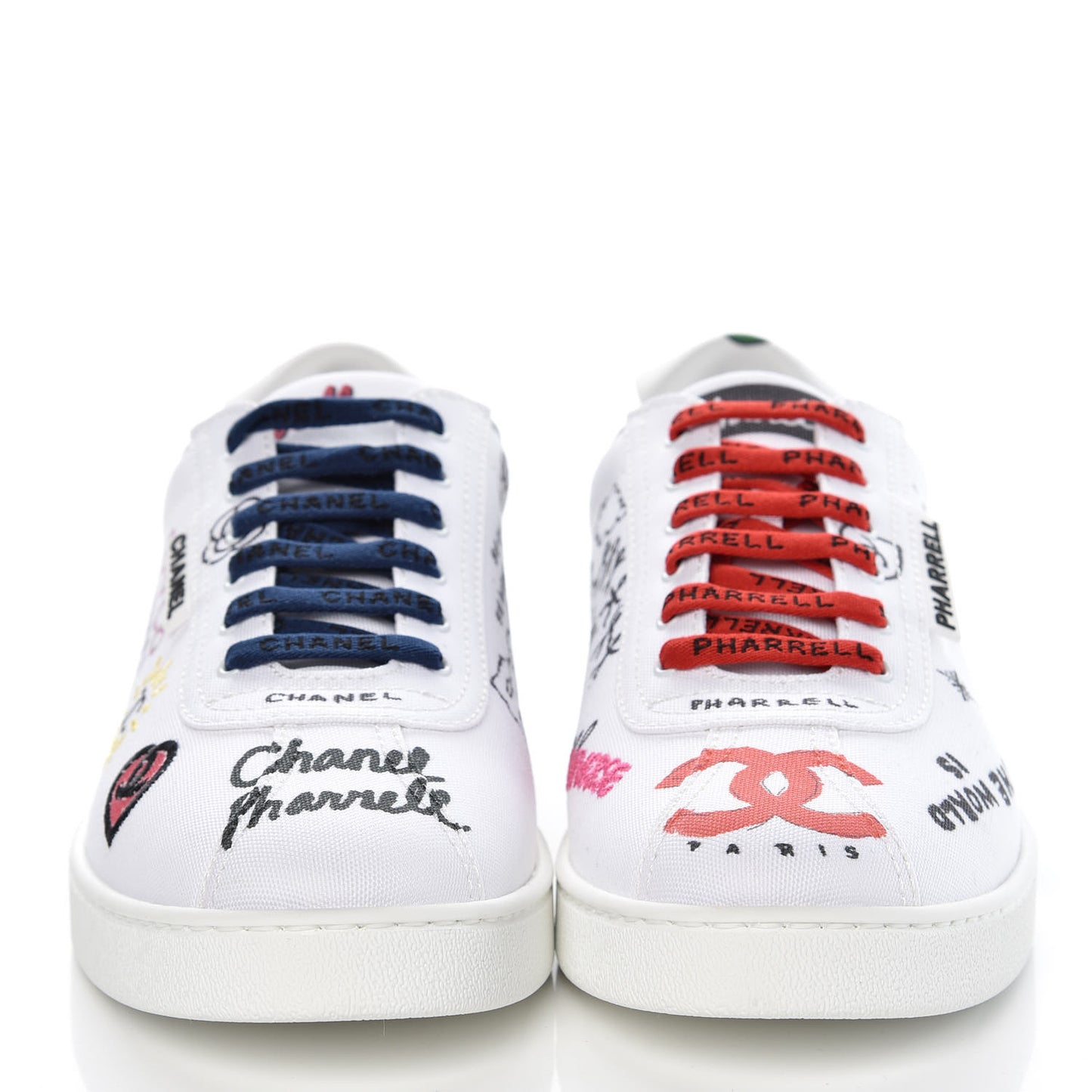 x Pharrell Williams Mens Canvas Graffiti Sneakers 44