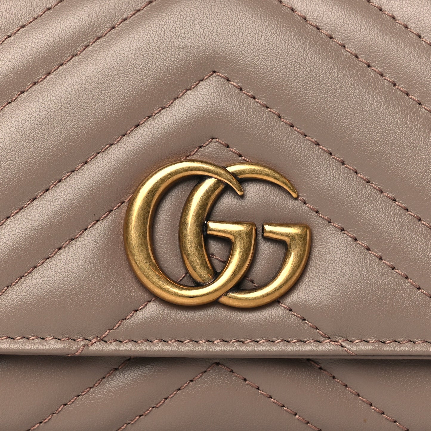 Calfskin Matelasse GG Marmont Continental Wallet Porcelain Rose