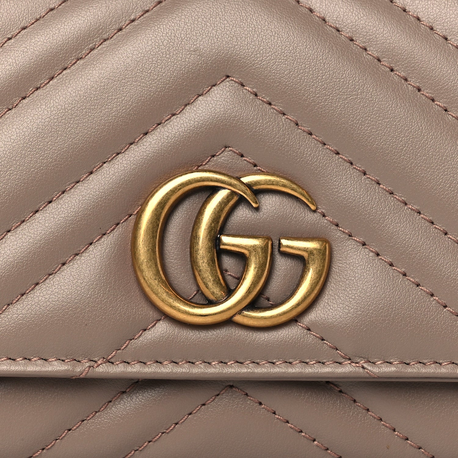Gucci Calfskin Matelasse GG Marmont Continental Wallet Porcelain Rose 7 of 8
