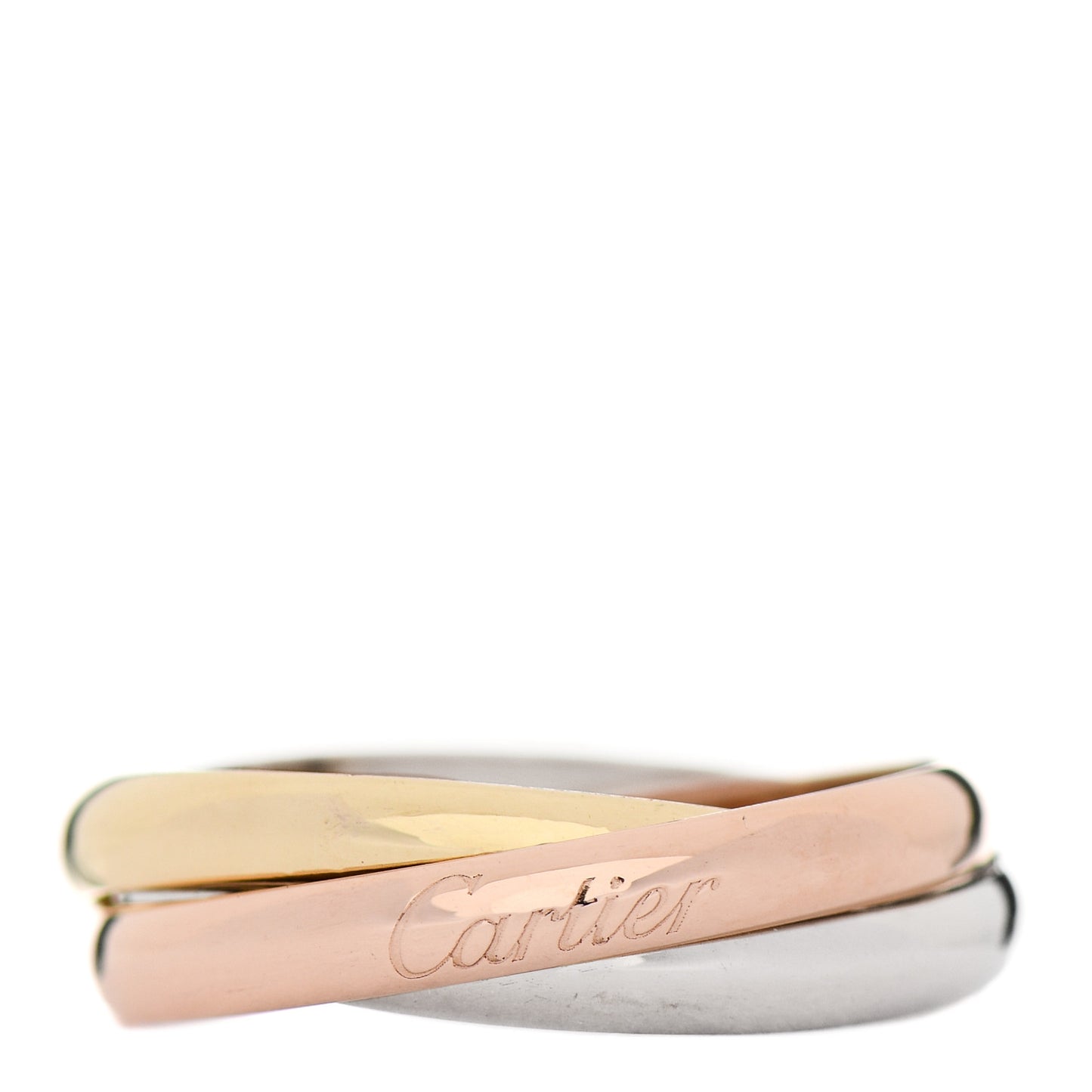 18K Pink Yellow White Gold Small Trinity Ring 58 8.25