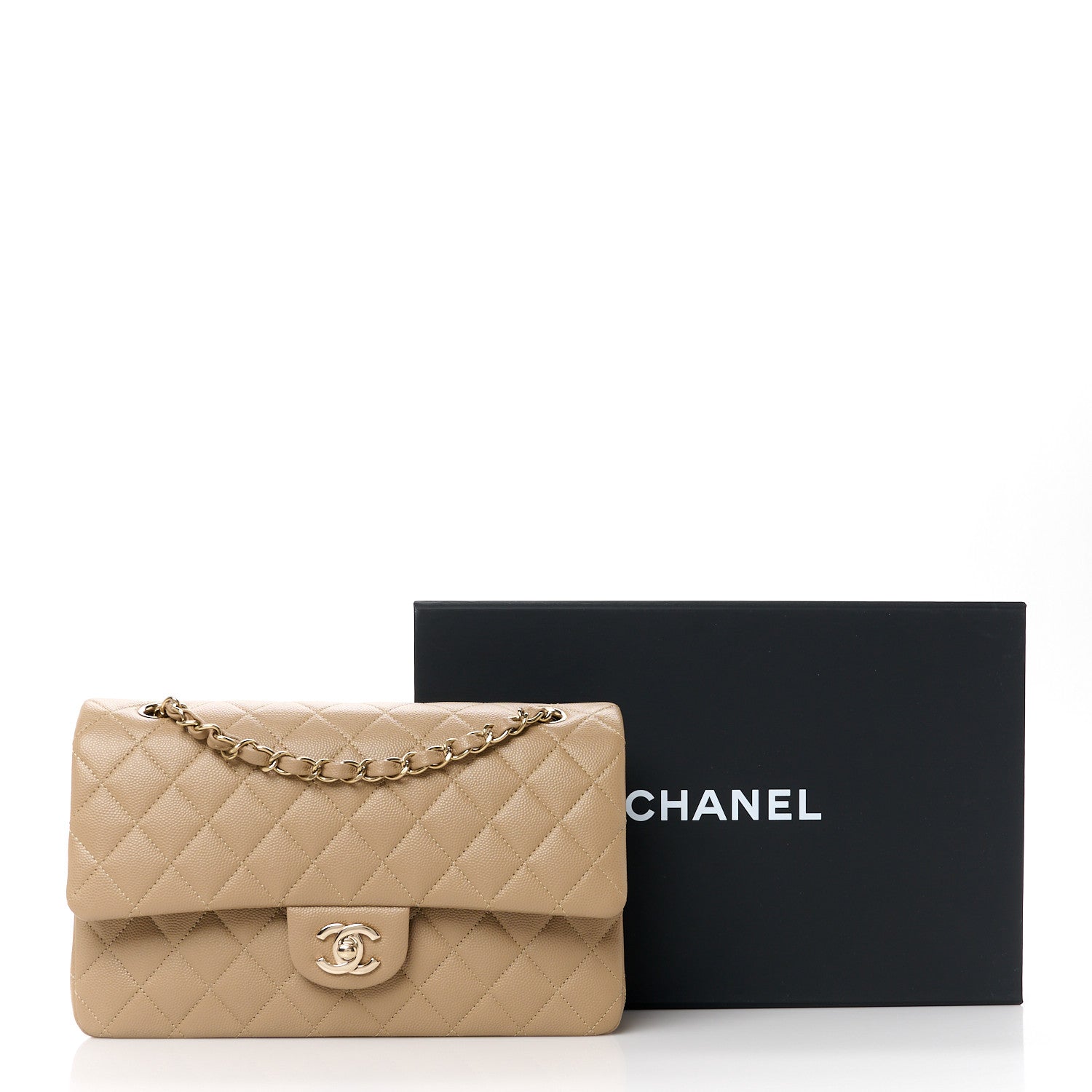 Chanel Caviar Quilted Medium Double Flap Dark Beige 12 of 12