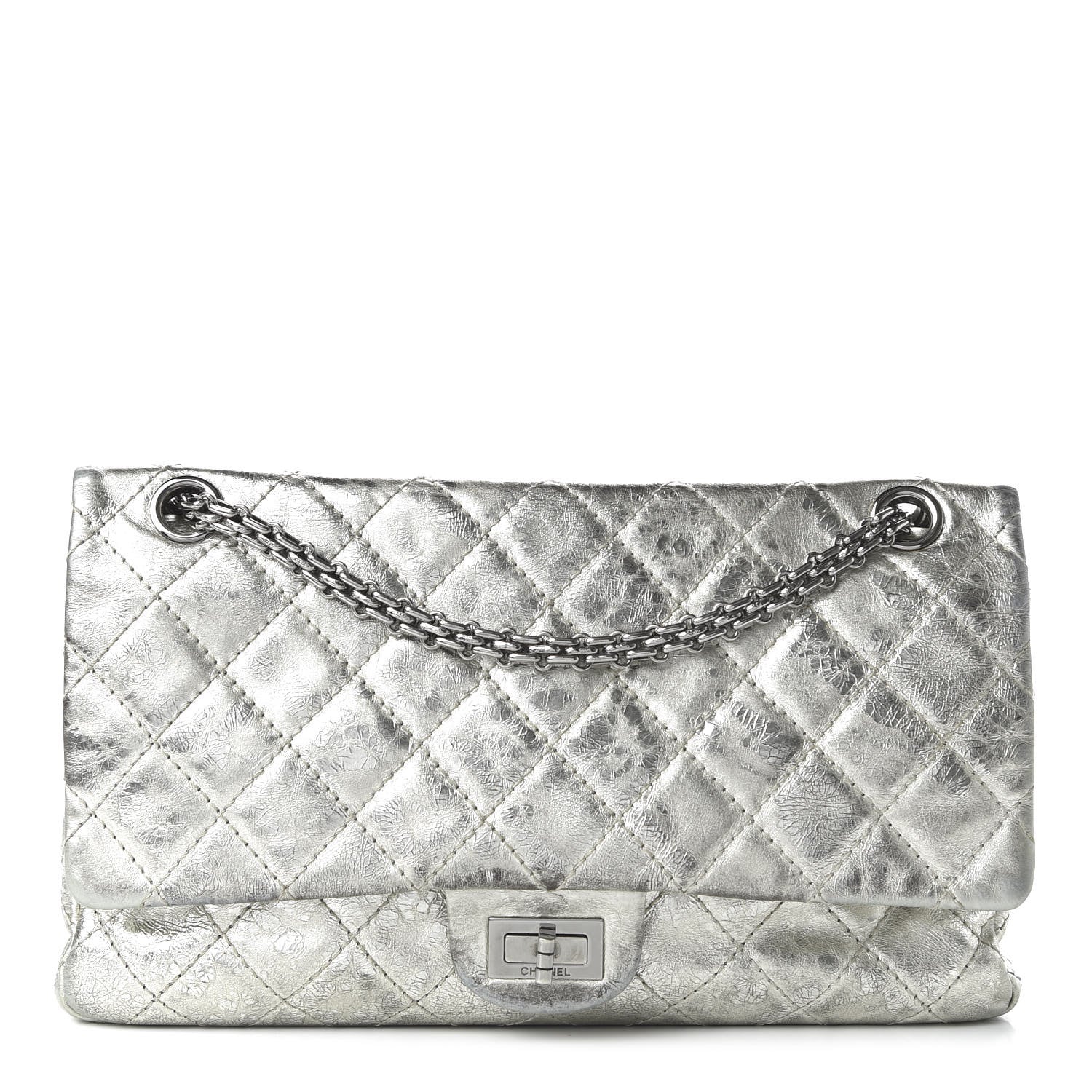 Chanel Metallic Aged Calfskin Quilted 2.55 Reissue 226 Flap Silver 1 of 11