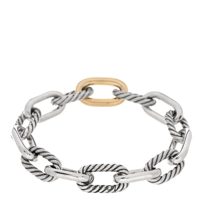 David Yurman Sterling Silver 18K Yellow Gold 13.5mm Madison Chain Bracelet 2 of 4