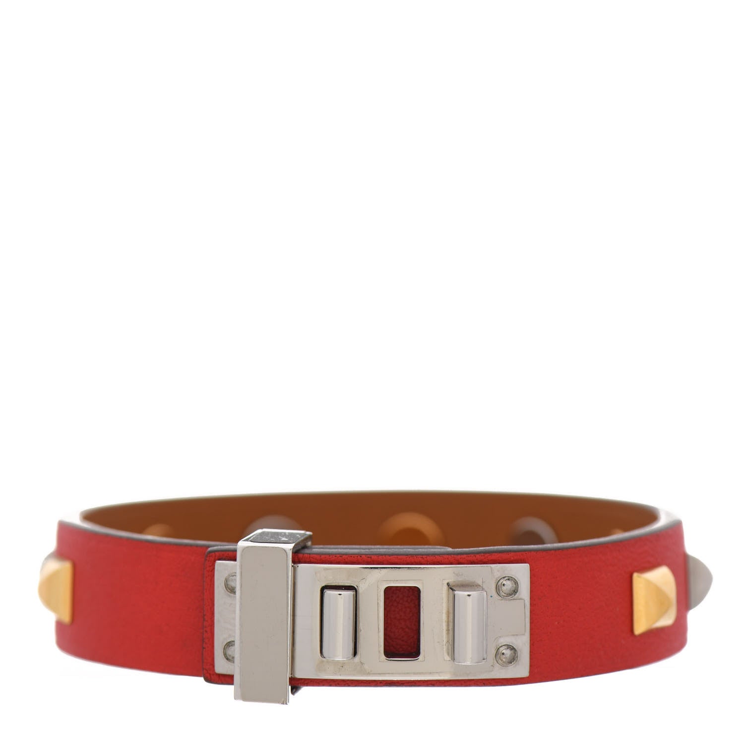 Hermes Swift Mini Dog Clous Carres Bracelet T3 Rouge Tomate 1 of 5