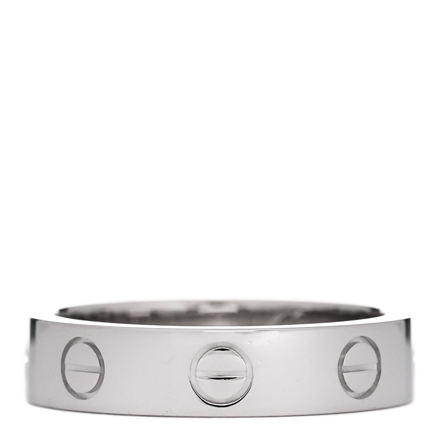 18K White Gold Diamond 4mm LOVE Wedding Band Ring 48 4.5