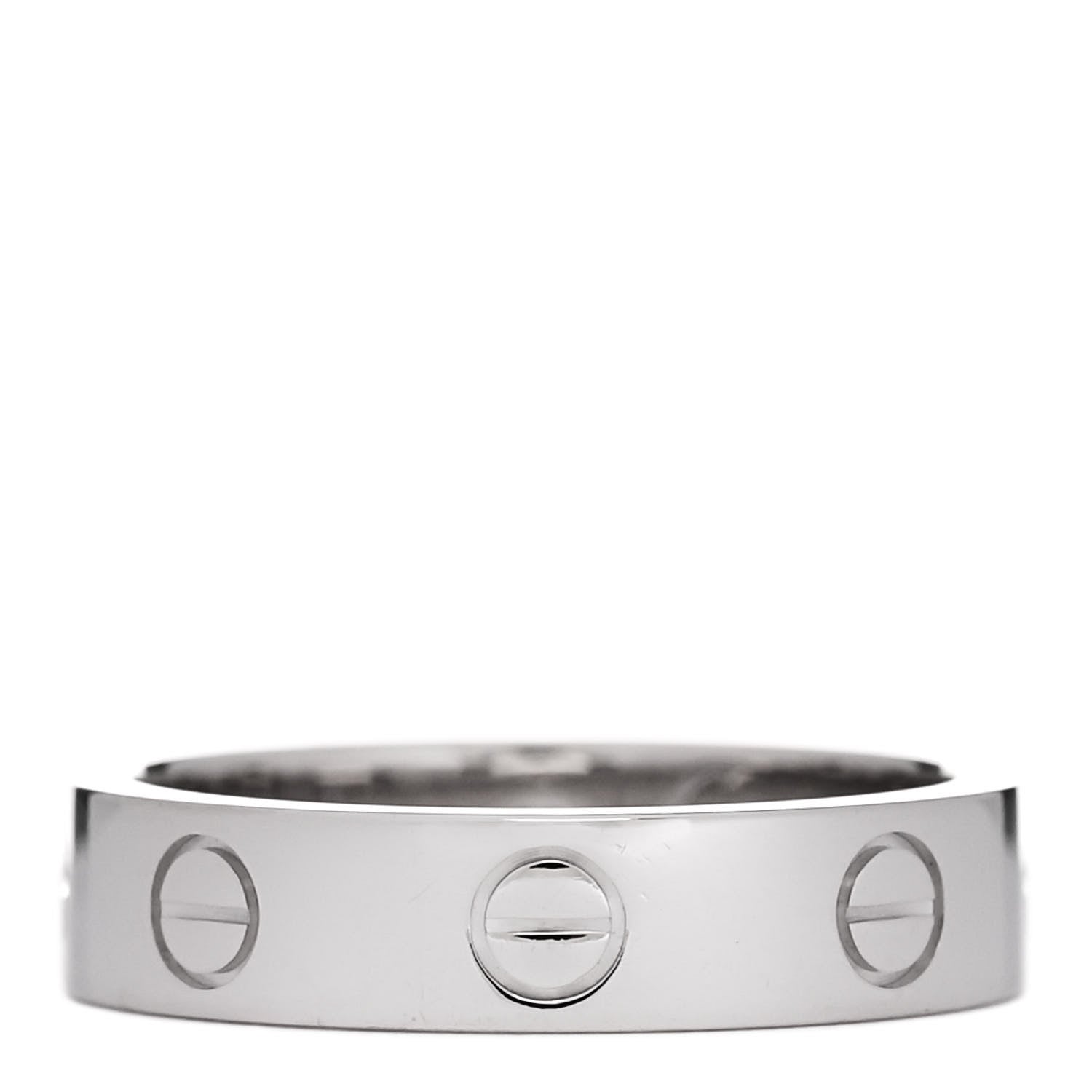 Cartier 18K White Gold Diamond 4mm LOVE Wedding Band Ring 48 4.5 3 of 4