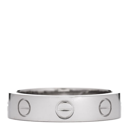 Cartier 18K White Gold Diamond 4mm LOVE Wedding Band Ring 48 4.5 3 of 4