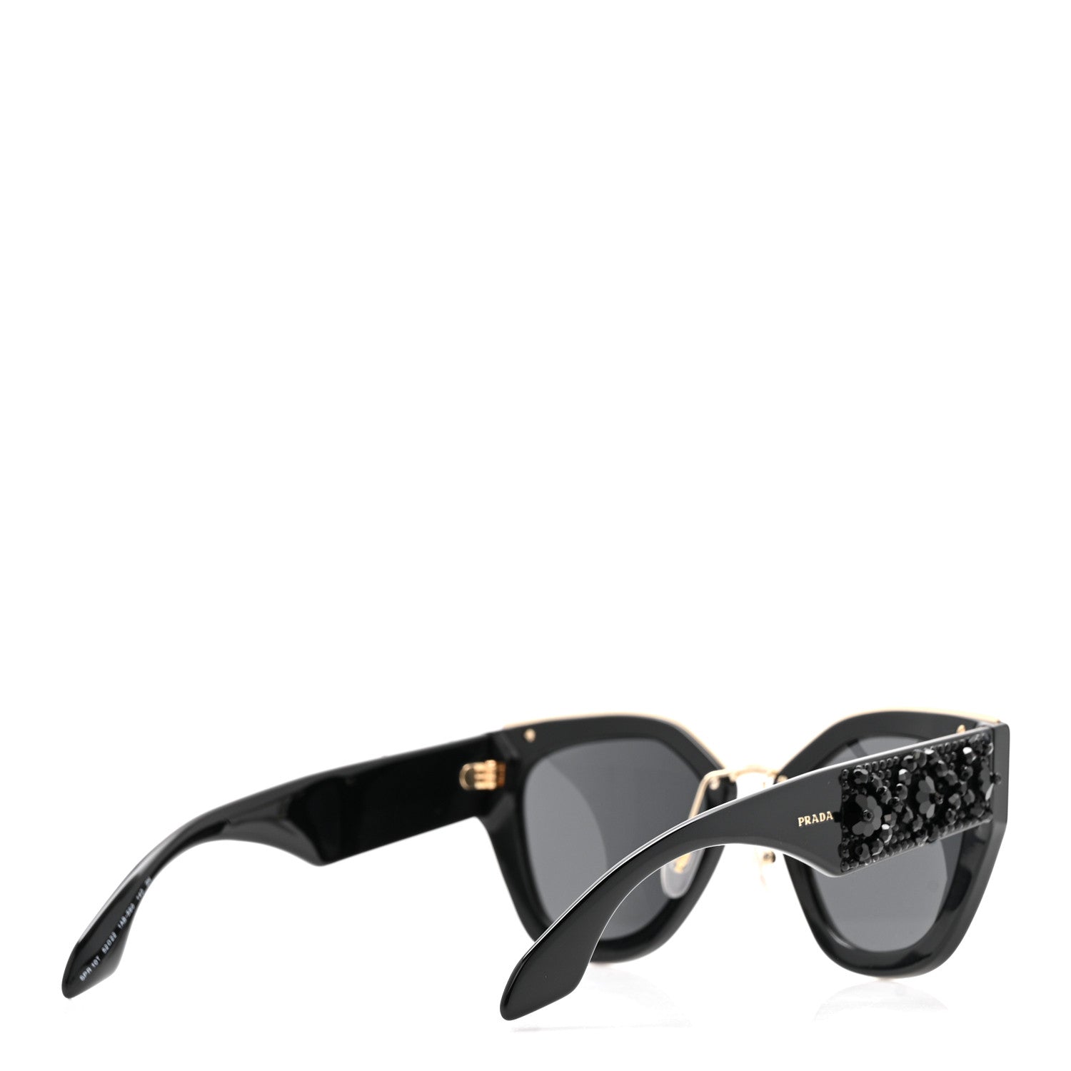 Prada Acetate Bead Sunglasses SPR 10T Black 4 of 8