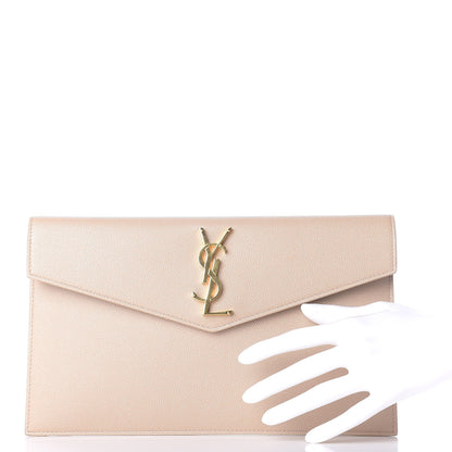 Saint Laurent Grain De Poudre Uptown Pouch Dark Beige 2 of 10