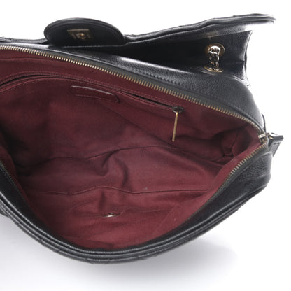 Chanel Crumpled Grained Calfskin Quilted Large Shiva Flap Black 5 of 14