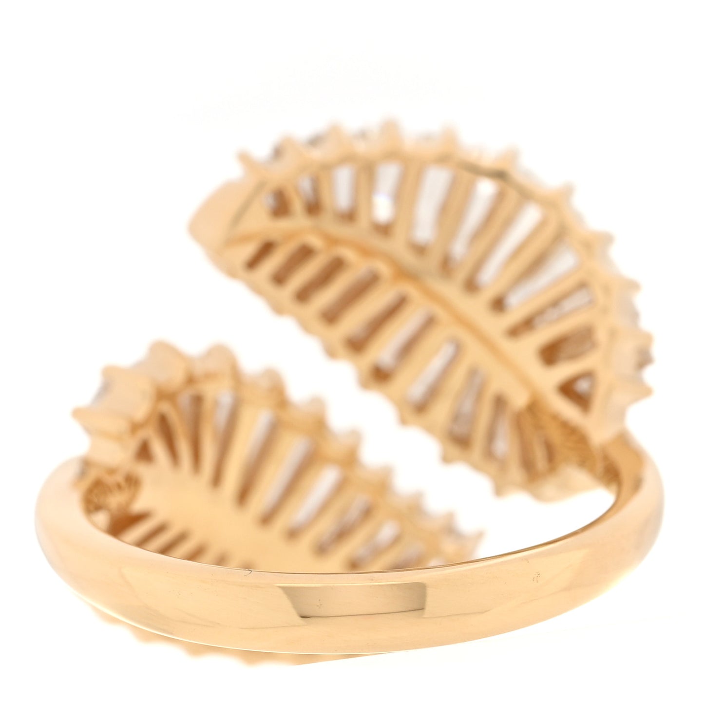 18K Yellow Gold Diamond Classic Leaf Ring 53 6.5