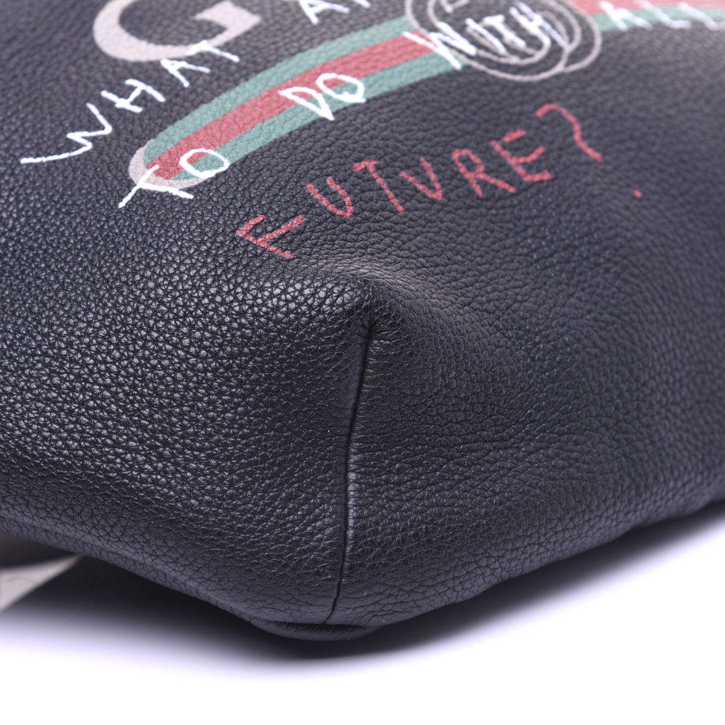 Grained Calfskin Coco Capitan Logo Belt Bag Black