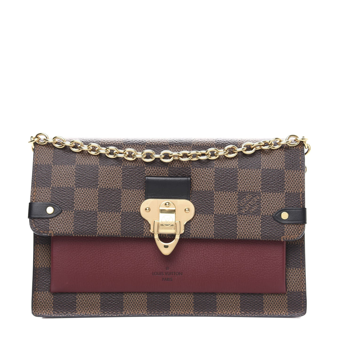 Damier Ebene Vavin Chain Wallet Red