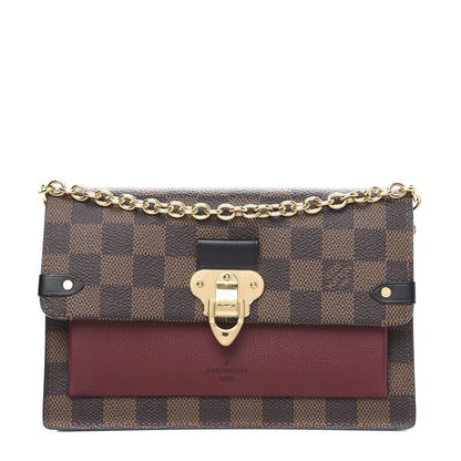 Louis Vuitton Damier Ebene Vavin Chain Wallet Red 1 of 10