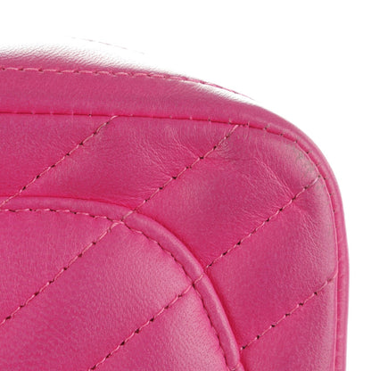 Chanel Lambskin Chevron Quilted Mini Square Flap Fuchsia 9 of 9