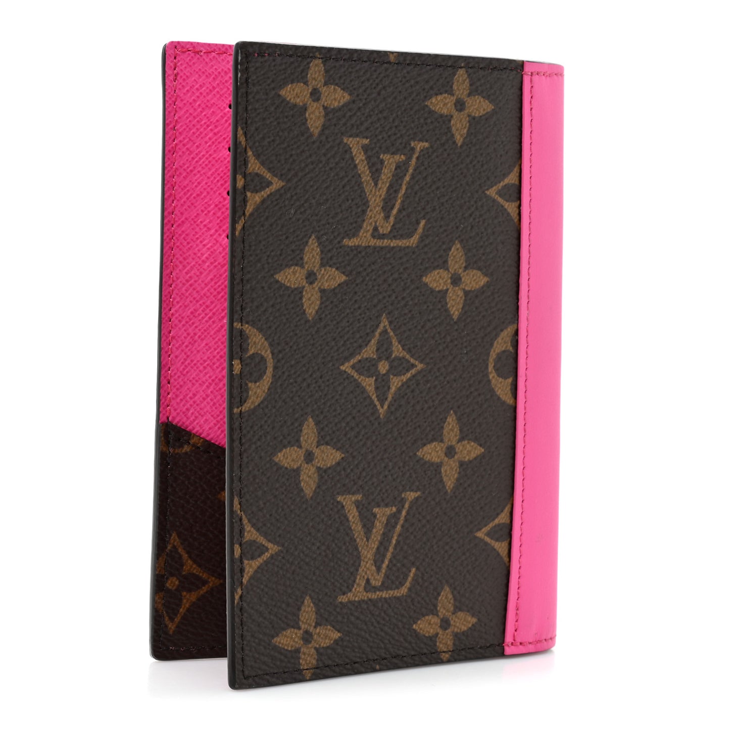 Monogram Macassar Passport Cover Fuchsia