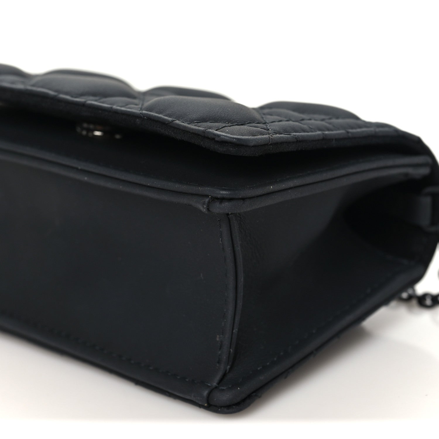 Christian Dior Ultra Matte Calfskin Cannage Mini Waist Pouch on Chain Black 10 of 10
