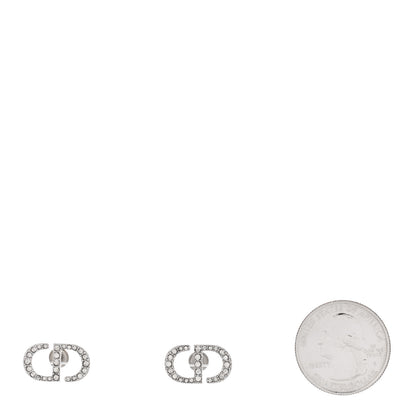 Christian Dior Crystal Petit CD Stud Earrings Silver 2 of 4